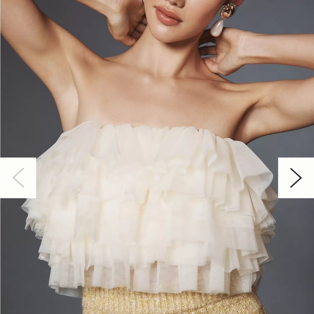 Sunday in Brooklyn- Elegant Cream Ruffled Shirt